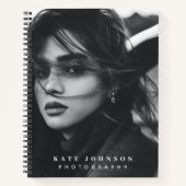 Moderne einfache Minimal Foto QR Code Social Media Notizblock (Vorderseite)