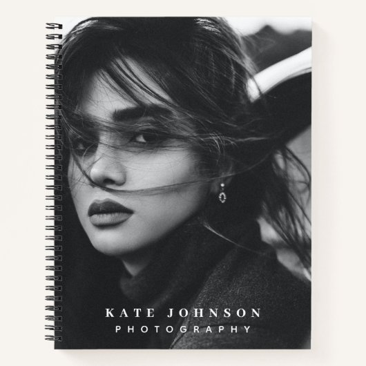 Moderne einfache Minimal Foto QR Code Social Media Notizblock (Vorderseite)