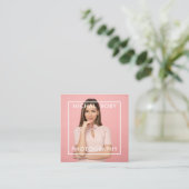 Moderne einfache Minimal Foto QR Code Social Media Quadratische Visitenkarte (Stehend Vorderseite)