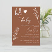 Moderne, einfache Minimal Gender Neutral Baby Dusc Einladung (Stehend Vorderseite)