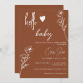 Moderne, einfache Minimal Gender Neutral Baby Dusc Einladung (Vorne/Hinten)