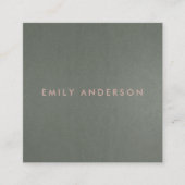 MODERNE EINFACHE MINIMAL-IMITAT DUNKELFALT-STAHL QUADRATISCHE VISITENKARTE (Vorderseite)