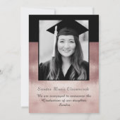 Moderne einfache Minimal-Rose Schwarzer Abschluss Ankündigung (Rückseite)