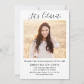 Moderne Einfache Minimalistisch-2-FOTO-Graduierung Einladung (Rückseite)