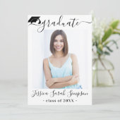 Moderne Einfache Minimalistisch-2-FOTO-Graduierung Einladung (Stehend Vorderseite)