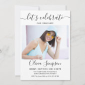 Moderne Einfache Minimalistisch-2-FOTO-Graduierung Einladung (Rückseite)