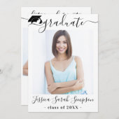 Moderne Einfache Minimalistisch-2-FOTO-Graduierung Einladung (Vorne/Hinten)