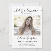 Moderne Einfache Minimalistisch-2-FOTO-Graduierung Einladung (Rückseite)