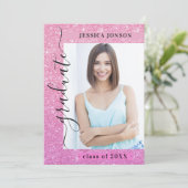 Moderne Einfache Minimalistisch-2-FOTO-Graduierung Einladung (Stehend Vorderseite)