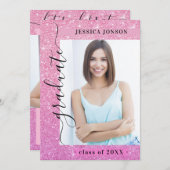 Moderne Einfache Minimalistisch-2-FOTO-Graduierung Einladung (Vorne/Hinten)