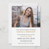 Moderne Einfache Minimalistisch-2-FOTO-Graduierung Einladung (Rückseite)