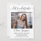 Moderne Einfache Minimalistisch-2-FOTO-Graduierung Einladung (Rückseite)