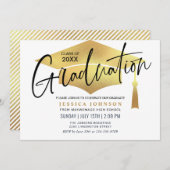 Moderne Einfache Minimalistisch Graduierungspartei Einladung (Vorne/Hinten)