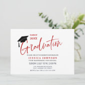 Moderne Einfache Minimalistisch Graduierungspartei Einladung (Stehend Vorderseite)
