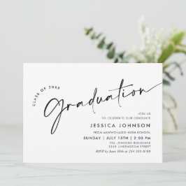 Moderne Einfache Minimalistisch Graduierungspartei Einladung