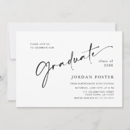 Moderne Einfache Minimalistisch Graduierungspartei Einladung