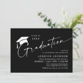 Moderne Einfache Minimalistisch Graduierungspartei Einladung (Stehend Vorderseite)
