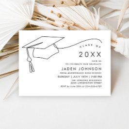 Moderne Einfache Minimalistisch Graduierungspartei Einladung