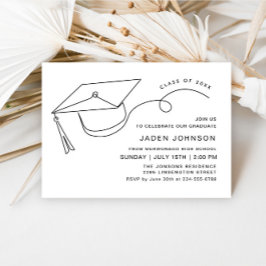 Moderne Einfache Minimalistisch Graduierungspartei Einladung