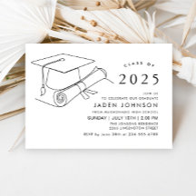 Moderne Einfache Minimalistisch Graduierungspartei