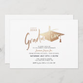 Moderne Einfache Minimalistisch Graduierungspartei Einladung (Vorne/Hinten)