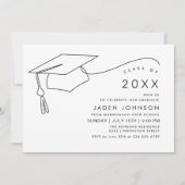 Moderne Einfache Minimalistisch Graduierungspartei Einladung (Vorderseite)