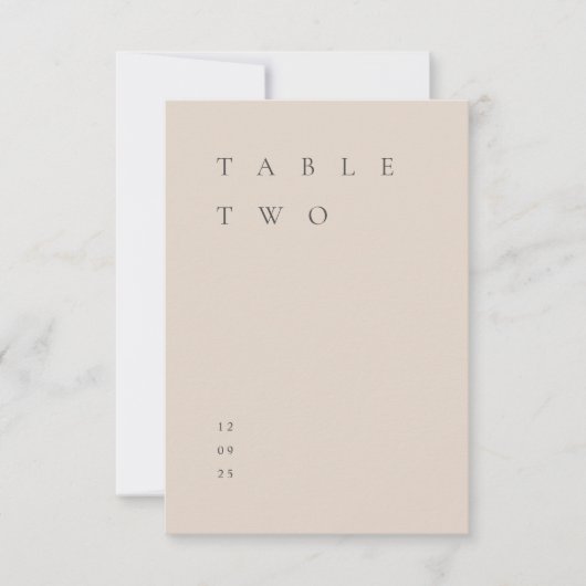 Moderne, einfache Minimalistisch-Rosa-Tischnummer Einladung (Vorderseite)