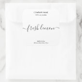 Moderne, einfache Minimalistisch-Soja-Kerze Schwar Quadratischer Aufkleber (Tasche)