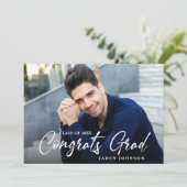 Moderne Einfache Minimalistische 3-FOTO-Graduierun Einladung (Stehend Vorderseite)