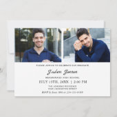 Moderne Einfache Minimalistische 3-FOTO-Graduierun Einladung (Rückseite)