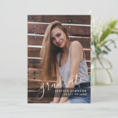 Moderne Einfache Minimalistische 3-FOTO-Graduierun Einladung (Stehend Vorderseite)