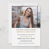 Moderne Einfache Minimalistische 3-FOTO-Graduierun Einladung (Rückseite)