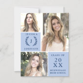 Moderne Einfache Minimalistische 3-FOTO-Graduierun Magneteinladung (Vorderseite)