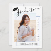 Moderne Einfache Minimalistische 4-FOTO-Graduierun Einladung (Vorderseite)