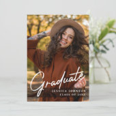 Moderne Einfache Minimalistische 4-FOTO-Graduierun Einladung (Stehend Vorderseite)