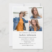 Moderne Einfache Minimalistische 4-FOTO-Graduierun Einladung (Rückseite)