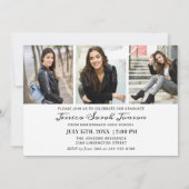 Moderne Einfache Minimalistische 4-FOTO-Graduierun Einladung (Rückseite)