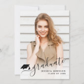 Moderne Einfache Minimalistische 4-FOTO-Graduierun Einladung (Vorderseite)