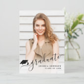 Moderne Einfache Minimalistische 4-FOTO-Graduierun Einladung (Stehend Vorderseite)
