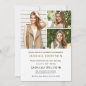 Moderne Einfache Minimalistische 4-FOTO-Graduierun Einladung (Rückseite)