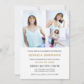 Moderne Einfache Minimalistische 4-FOTO-Graduierun Einladung (Rückseite)