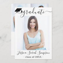 Moderne Einfache Minimalistische 4-FOTO-Graduierun