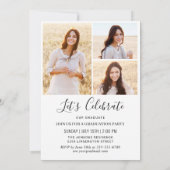 Moderne Einfache Minimalistische 4-FOTO-Graduierun Einladung (Rückseite)