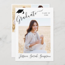 Moderne Einfache Minimalistische 4-FOTO-Graduierun