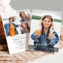 Moderne Einfache Minimalistische 4-FOTO-Graduierun