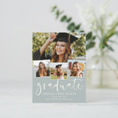 Moderne Einfache Minimalistische Abschluss Einladu Postkarte (Stehend Vorderseite)