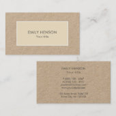 Moderne, einfache, Minimalistische Beige Rahmen Kr Visitenkarte (Vorne/Hinten)