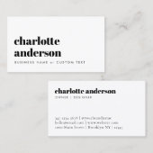 Moderne, einfache Minimalistische Berufliche Typog Visitenkarte (Vorne/Hinten)