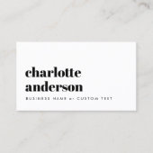 Moderne, einfache Minimalistische Berufliche Typog Visitenkarte (Vorderseite)