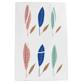 Moderne, einfache minimalistische Blätter Mittlere Geschenktüte